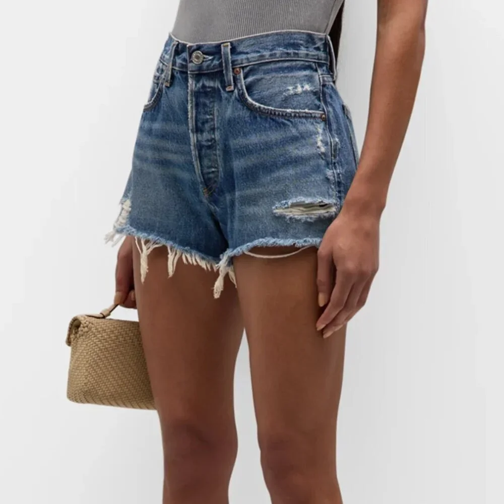 AGOLDE Parker Distressed Denim Shorts